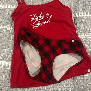 NWOT Lucky Brand Red Sleepwear Set, Size M